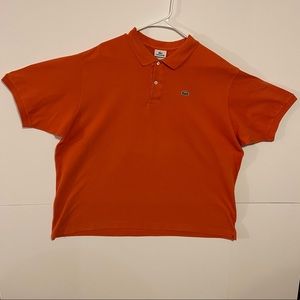 Lacoste🐊 Men’s Orange Polo 🍊👕 Croc logo Classic Fit! SIZE 9 (XXXXL) *FLAW*